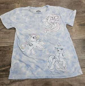 My Little Pony 10/12 Girls Kids Tee Large Tyedye Colorable Short Sleeve